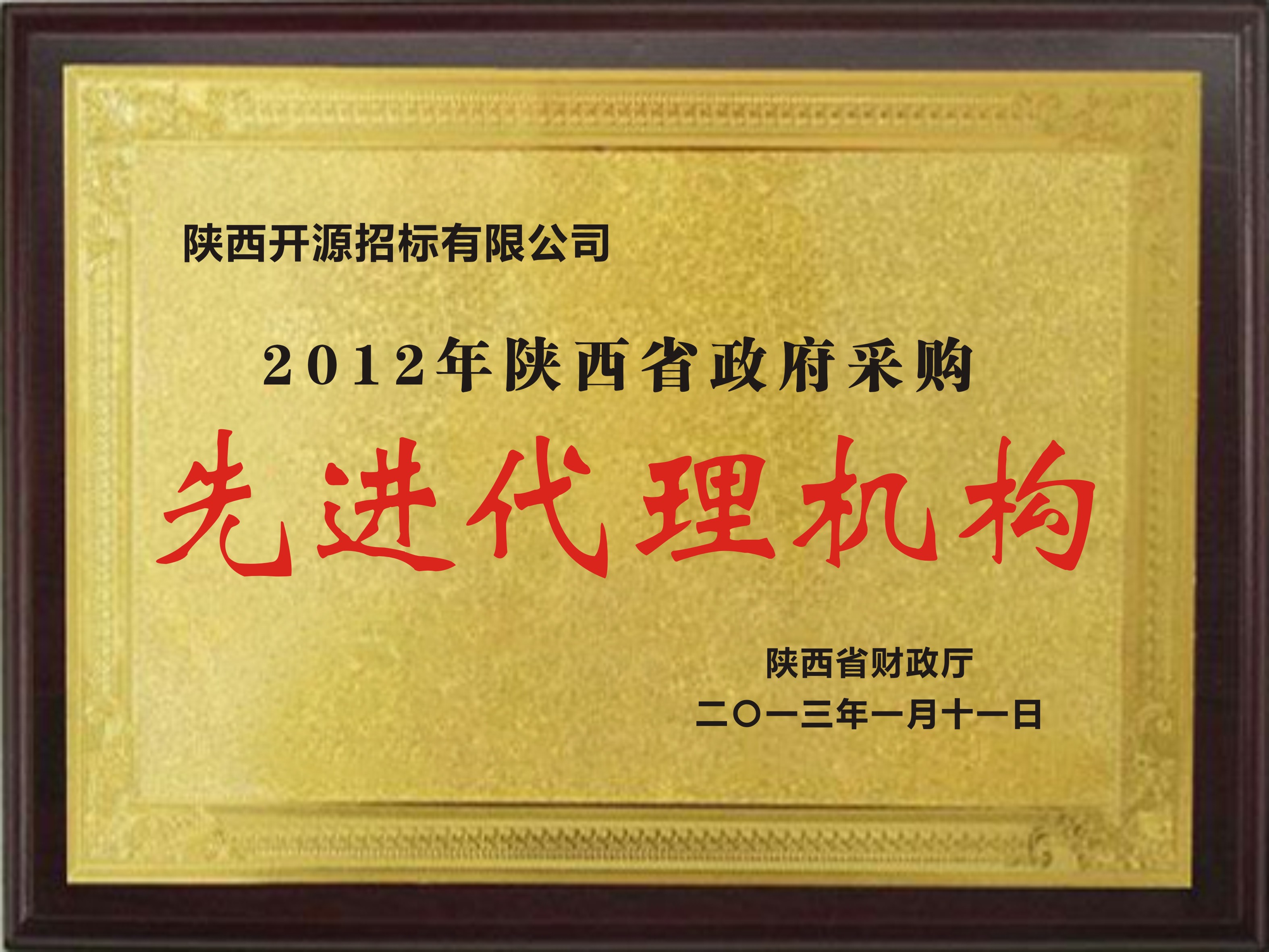 2012年陜西省政府采購先進(jìn)代理機(jī)構(gòu)(圖1)